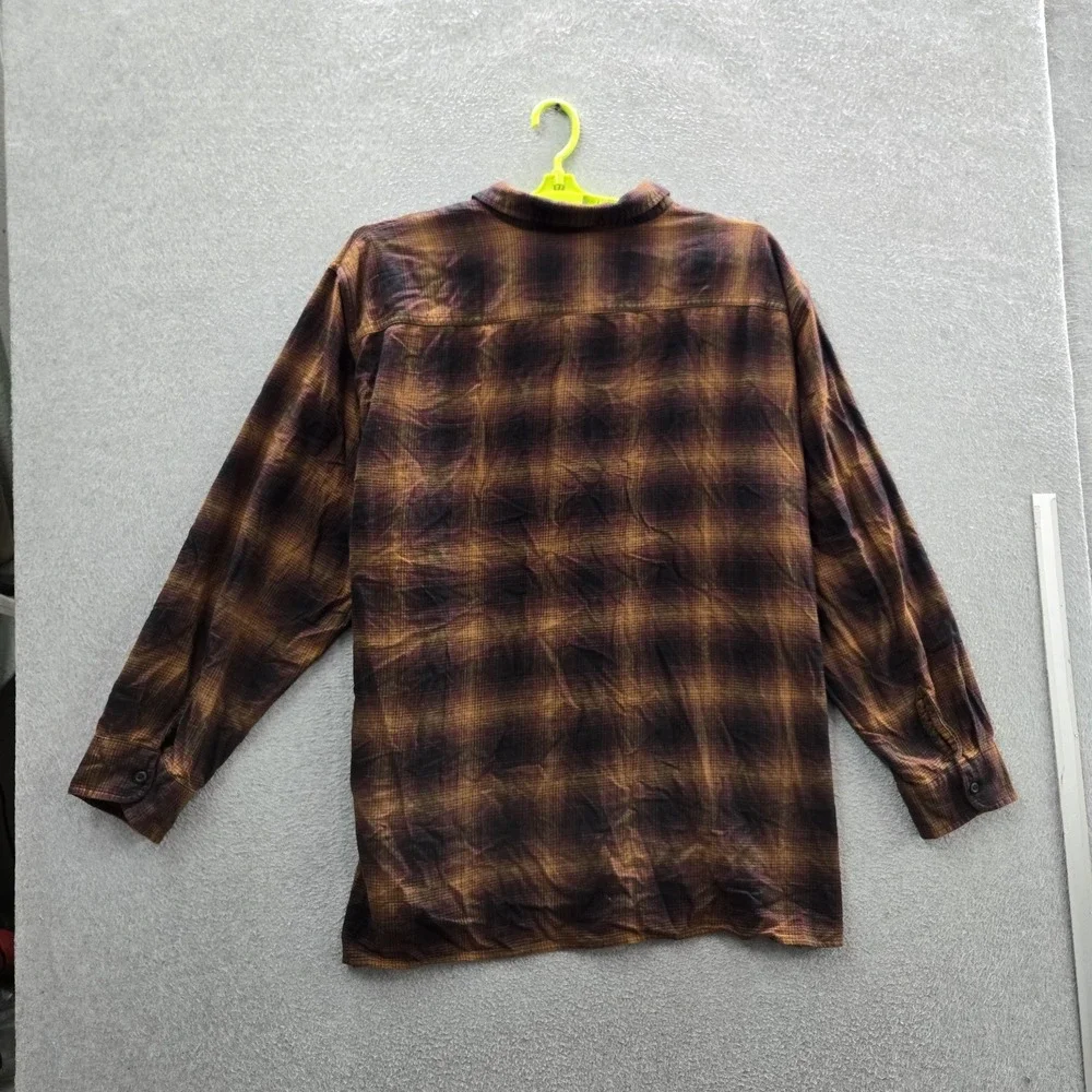 Levi's Men Button Up Shirt‎ 3XL Brown Plaid Flannel Casual Grunge Skate Work